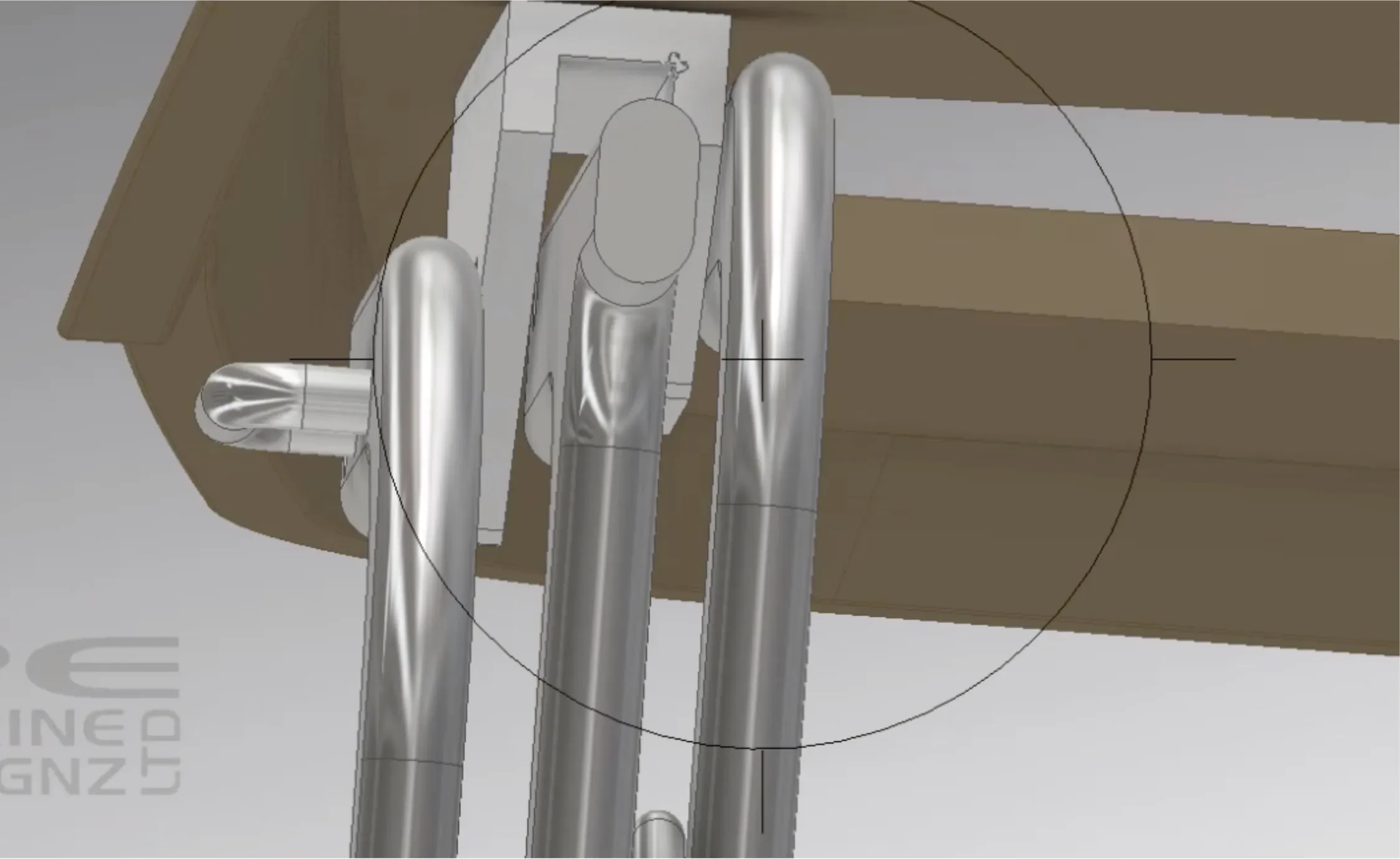 Disegno CAD di una ringhiera in tubo