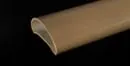 Tubo de acero inoxidable en forma de D con acabado en polvo efecto madera
