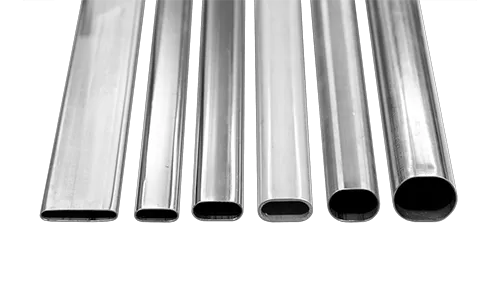 various sizes of stainless steel flat-sided oval tubing in multiple finishes